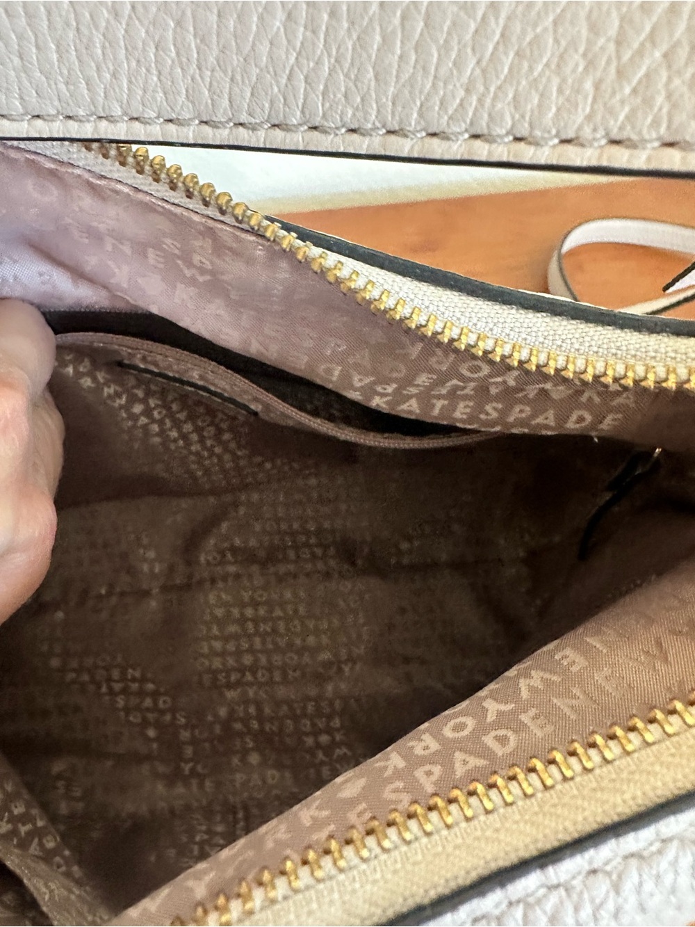 Kate Spade Charles Street Small Haven Pebbled Leather Shoulder Bag – Soft Taupe - Picture 8 of 8